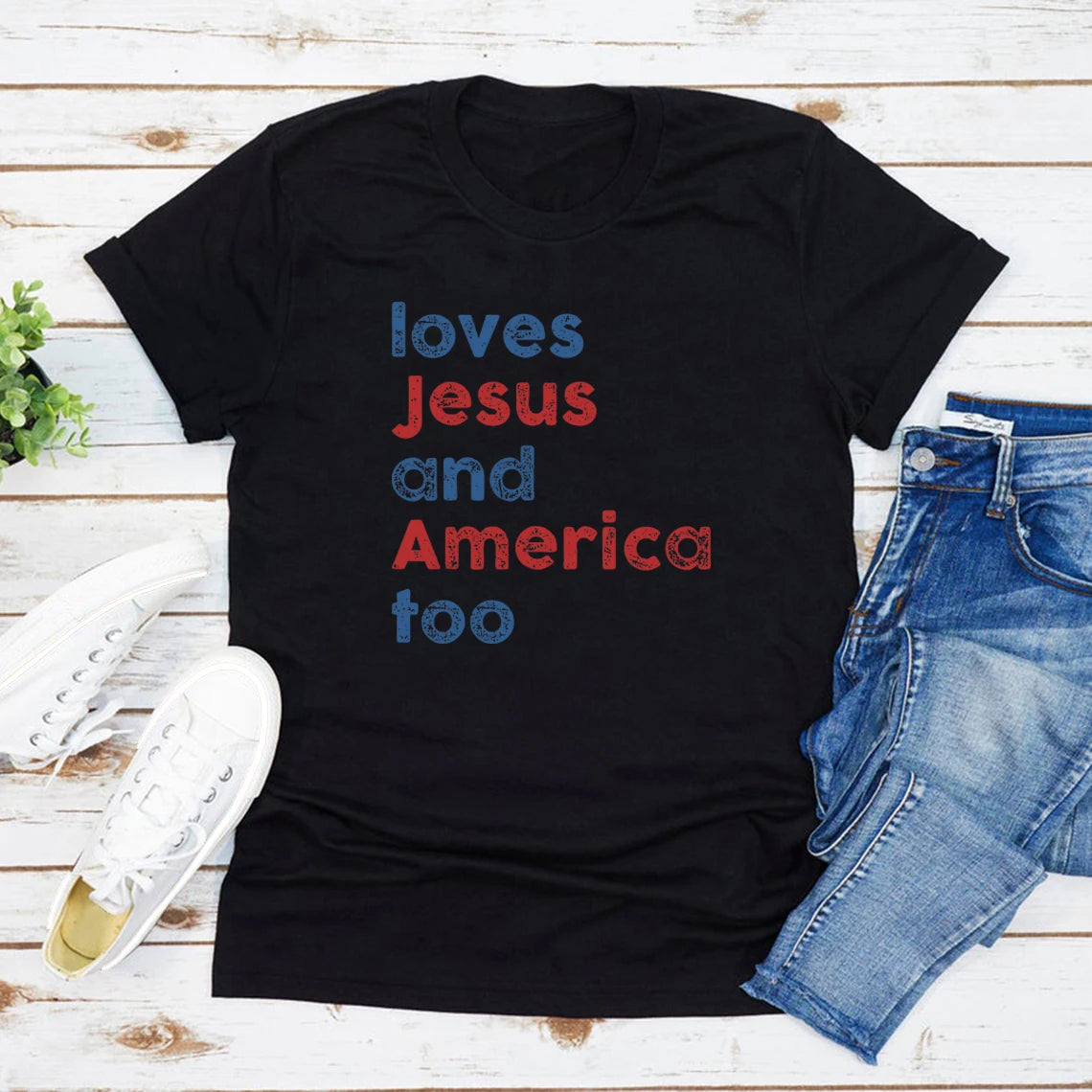 Loves Jesus & America Too T-Shirt