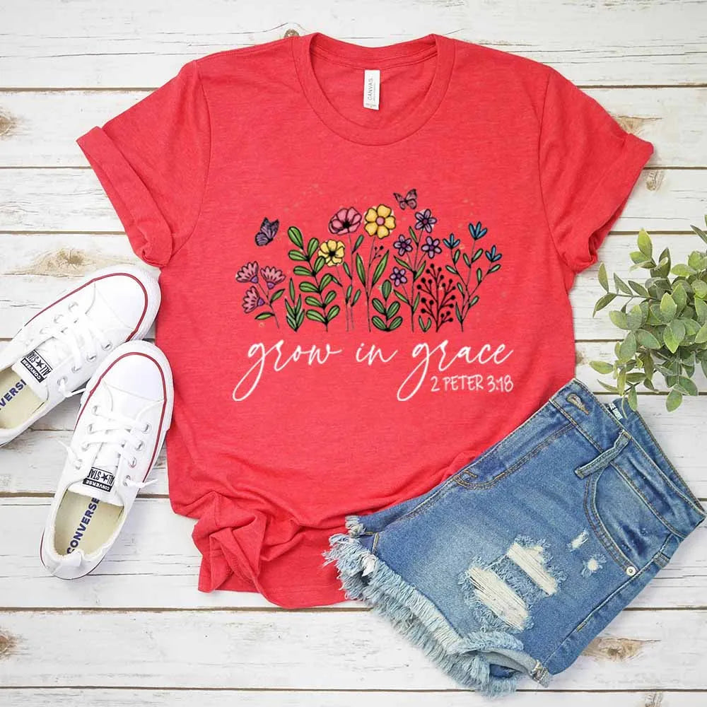 Grow in Grace 2 Peter 3:18 Bible Verse Shirt