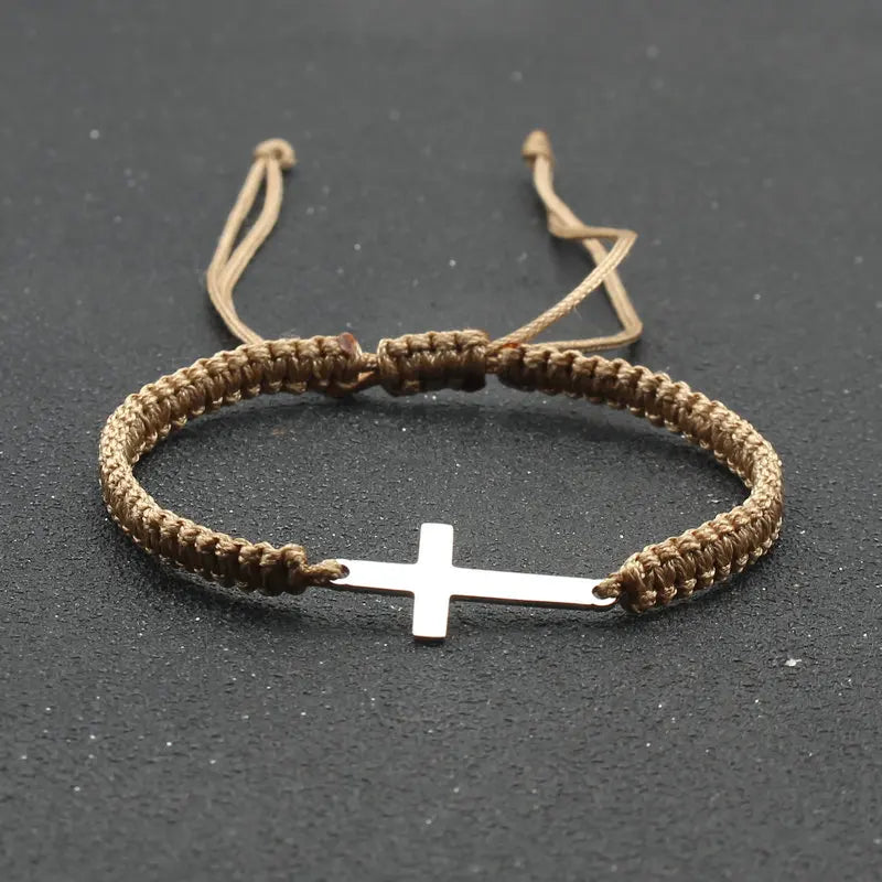 Stainless Steel Cross Charm Bracelet