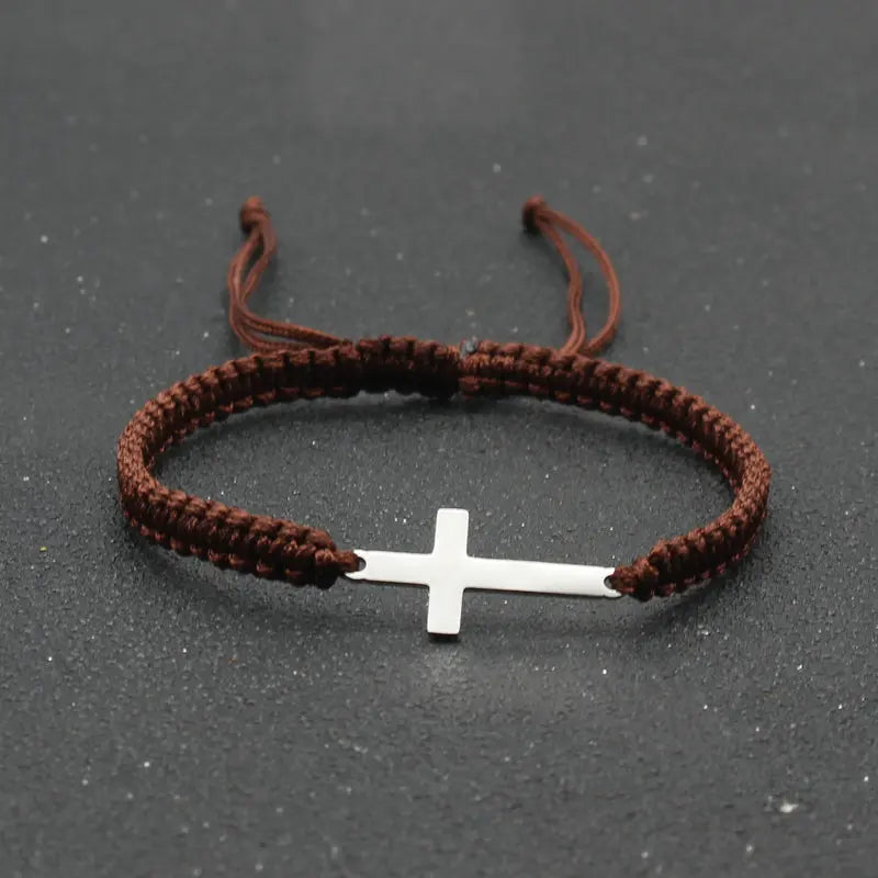 Stainless Steel Cross Charm Bracelet