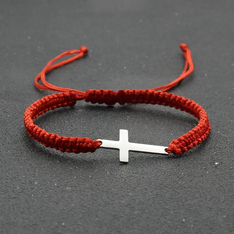 Stainless Steel Cross Charm Bracelet