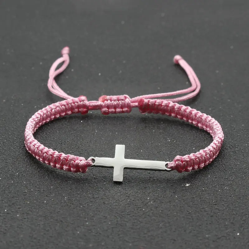 Stainless Steel Cross Charm Bracelet