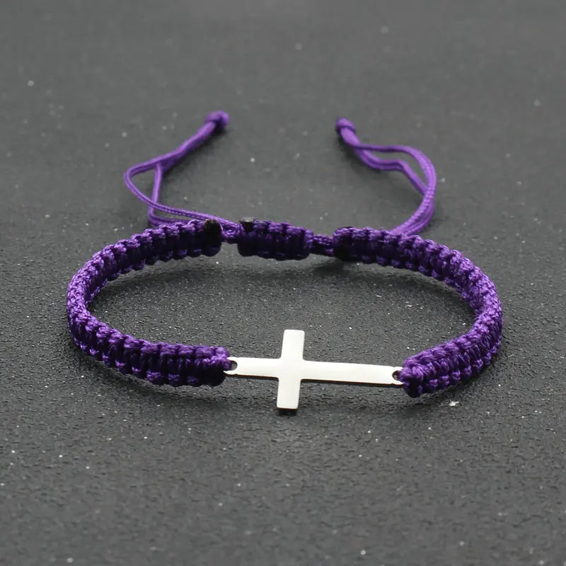 Stainless Steel Cross Charm Bracelet