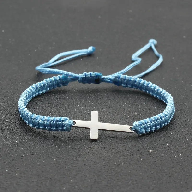Stainless Steel Cross Charm Bracelet