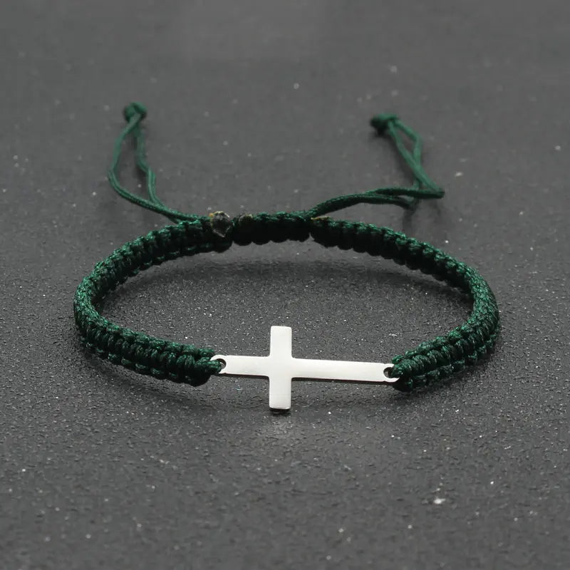 Stainless Steel Cross Charm Bracelet