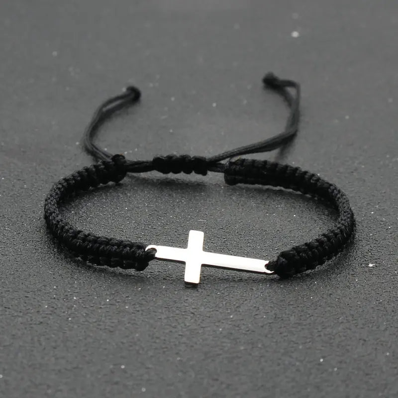 Stainless Steel Cross Charm Bracelet