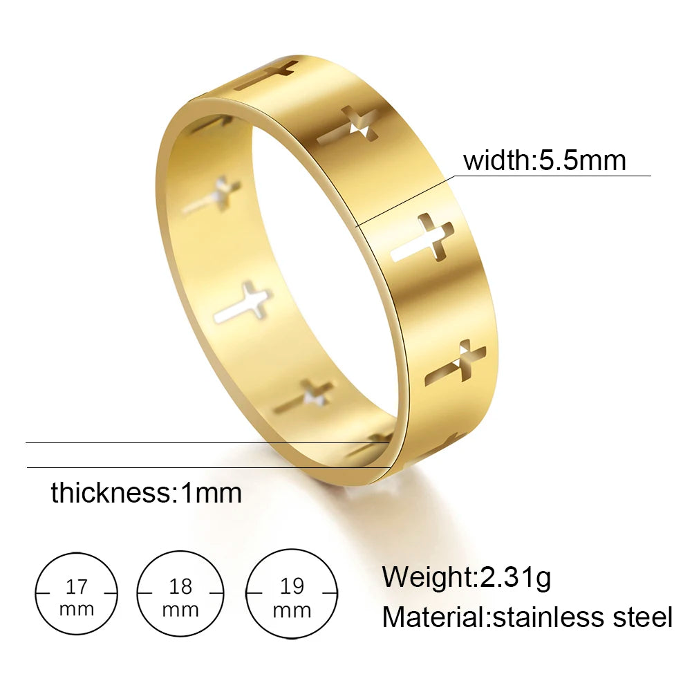 Gothic Cross Couple Rings
