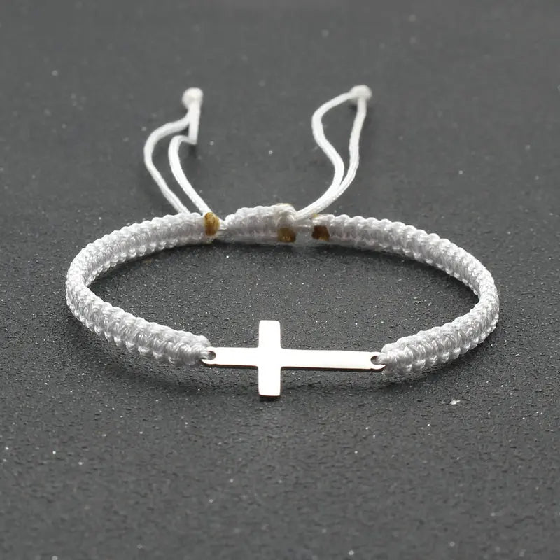 Stainless Steel Cross Charm Bracelet