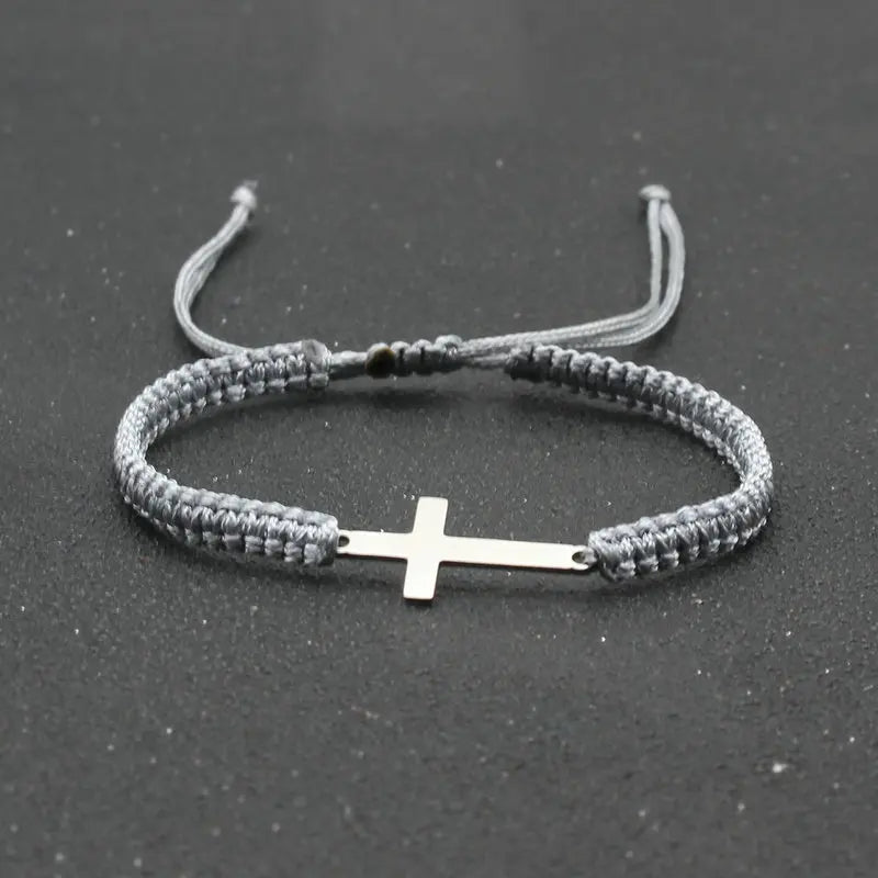 Stainless Steel Cross Charm Bracelet