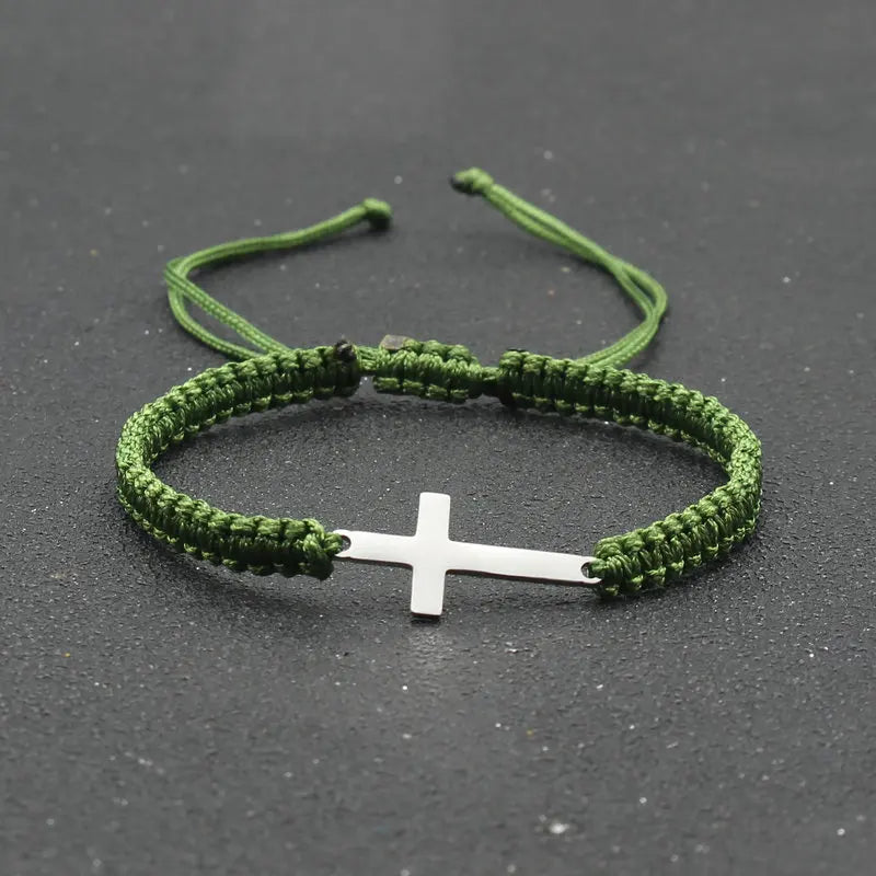 Stainless Steel Cross Charm Bracelet
