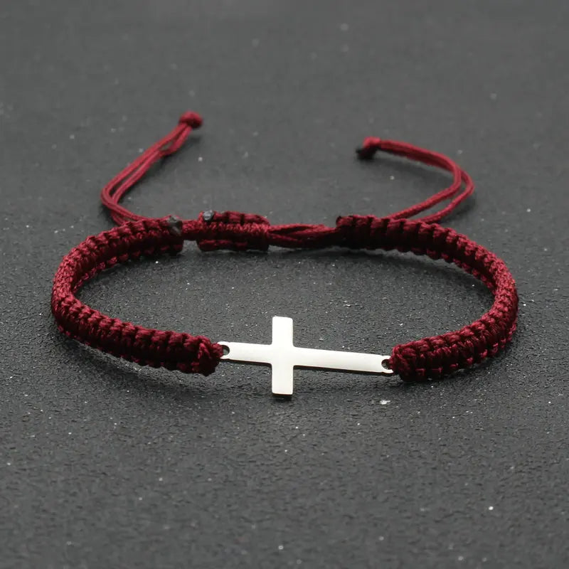 Stainless Steel Cross Charm Bracelet