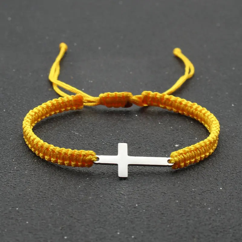 Stainless Steel Cross Charm Bracelet