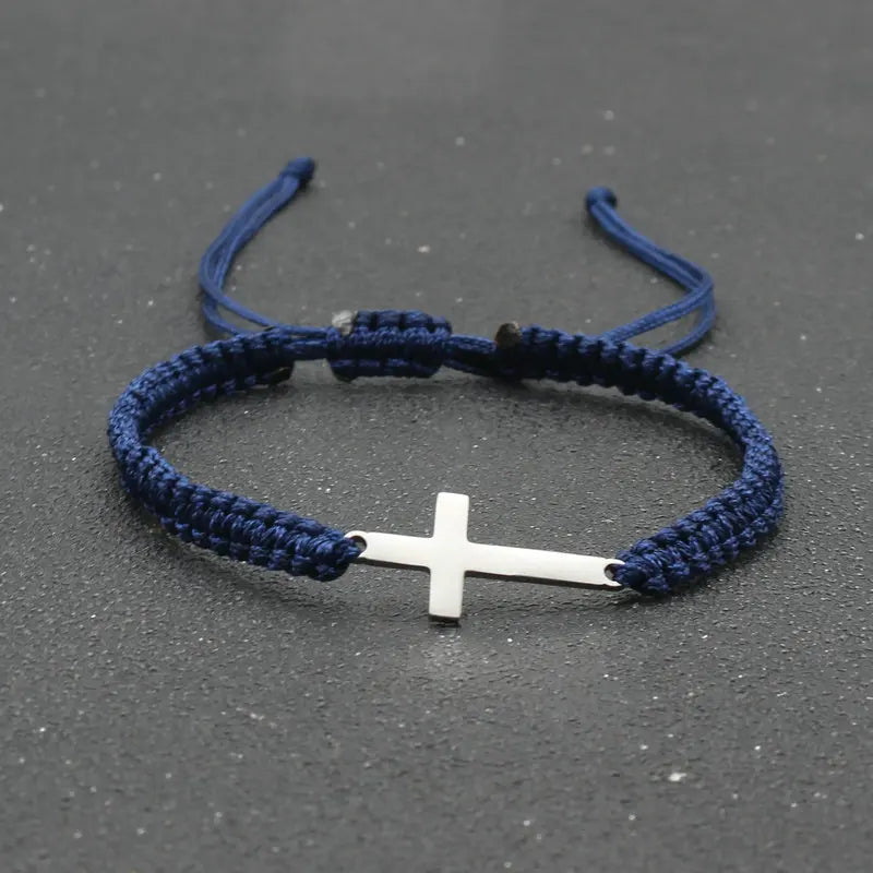 Stainless Steel Cross Charm Bracelet