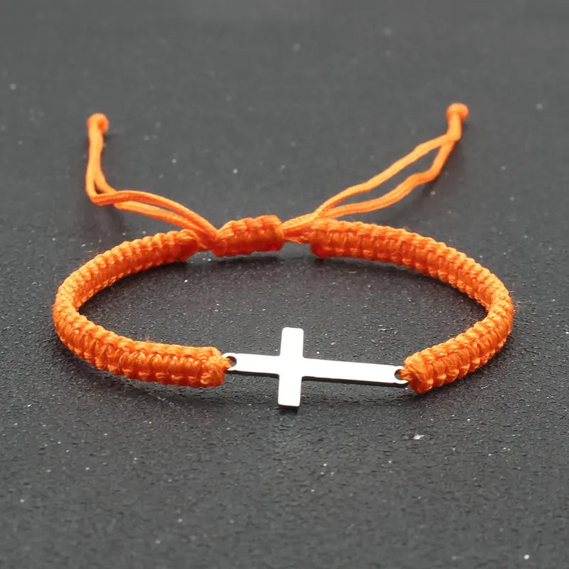 Stainless Steel Cross Charm Bracelet