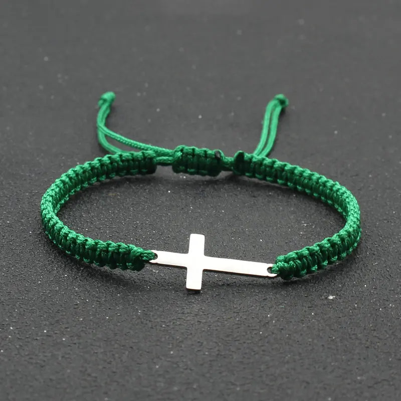 Stainless Steel Cross Charm Bracelet