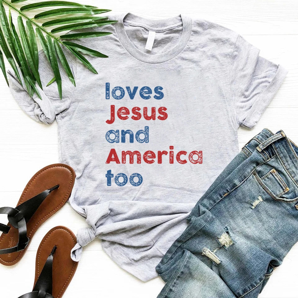 Loves Jesus & America Too T-Shirt