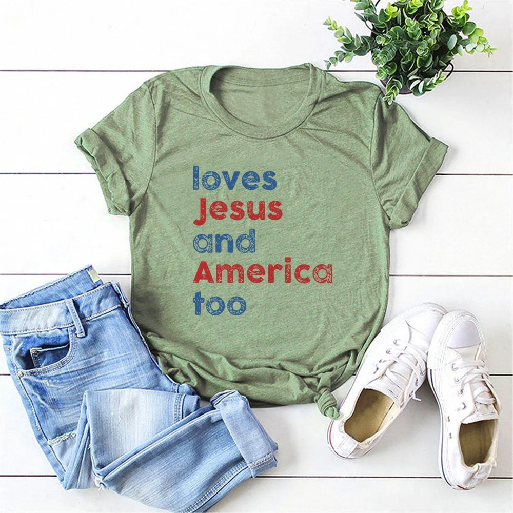 Loves Jesus & America Too T-Shirt