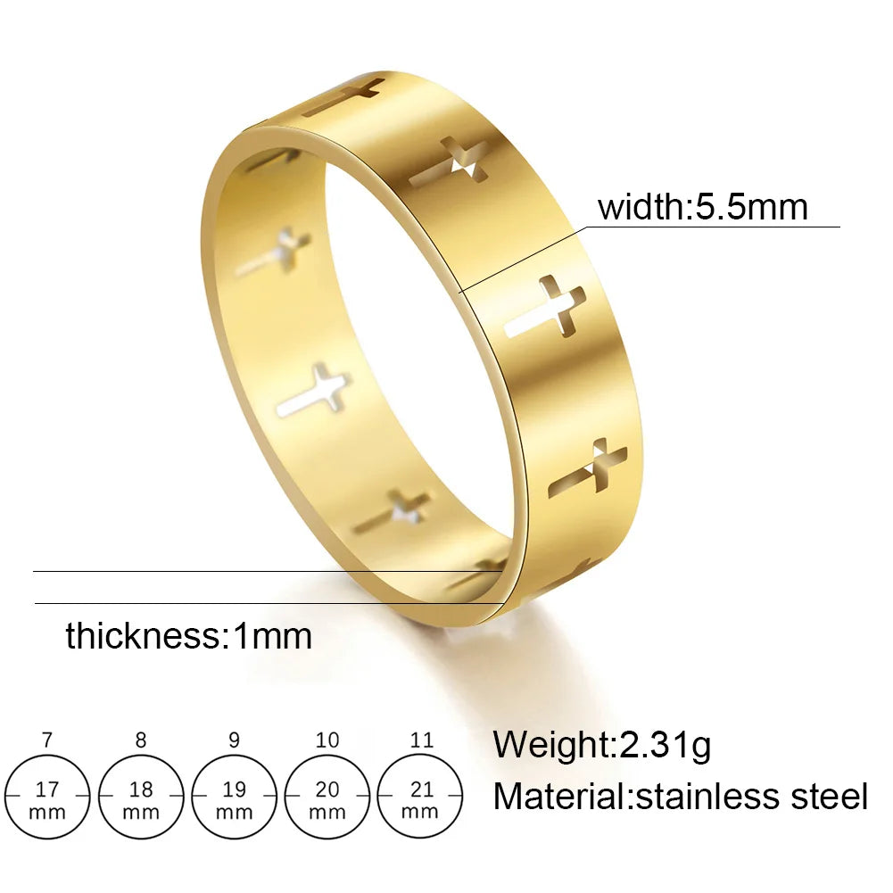 Gothic Cross Couple Rings
