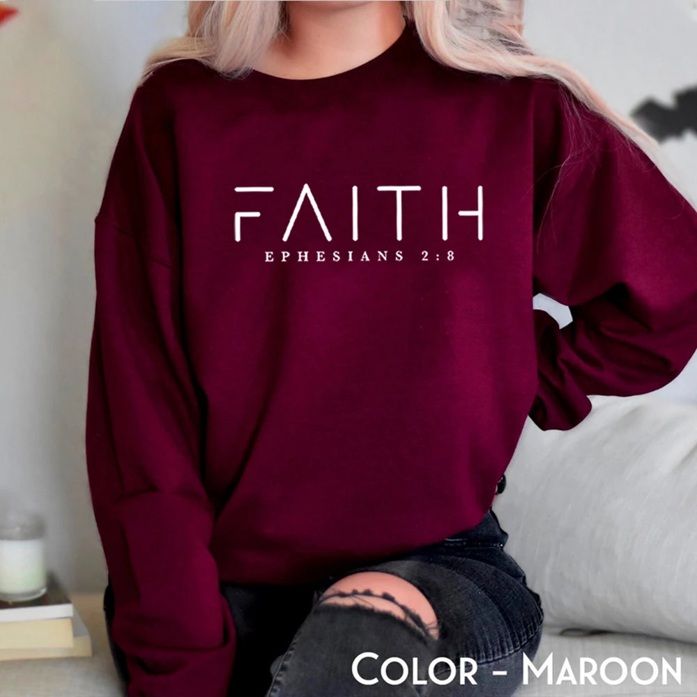 Trendy Faith Sweatshirt Bible Verse  Hoodie