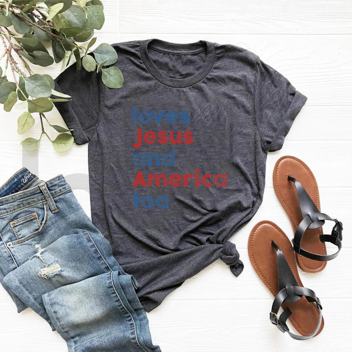 Loves Jesus & America Too T-Shirt