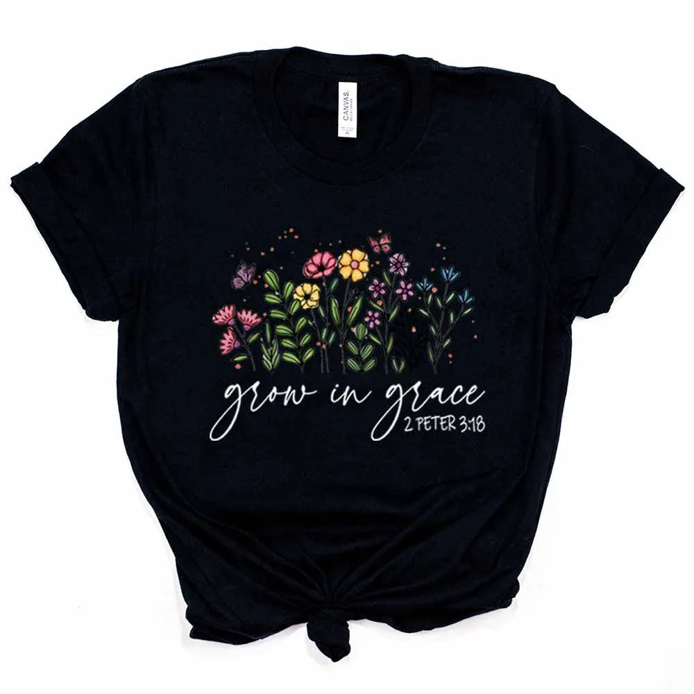 Grow in Grace 2 Peter 3:18 Bible Verse Shirt