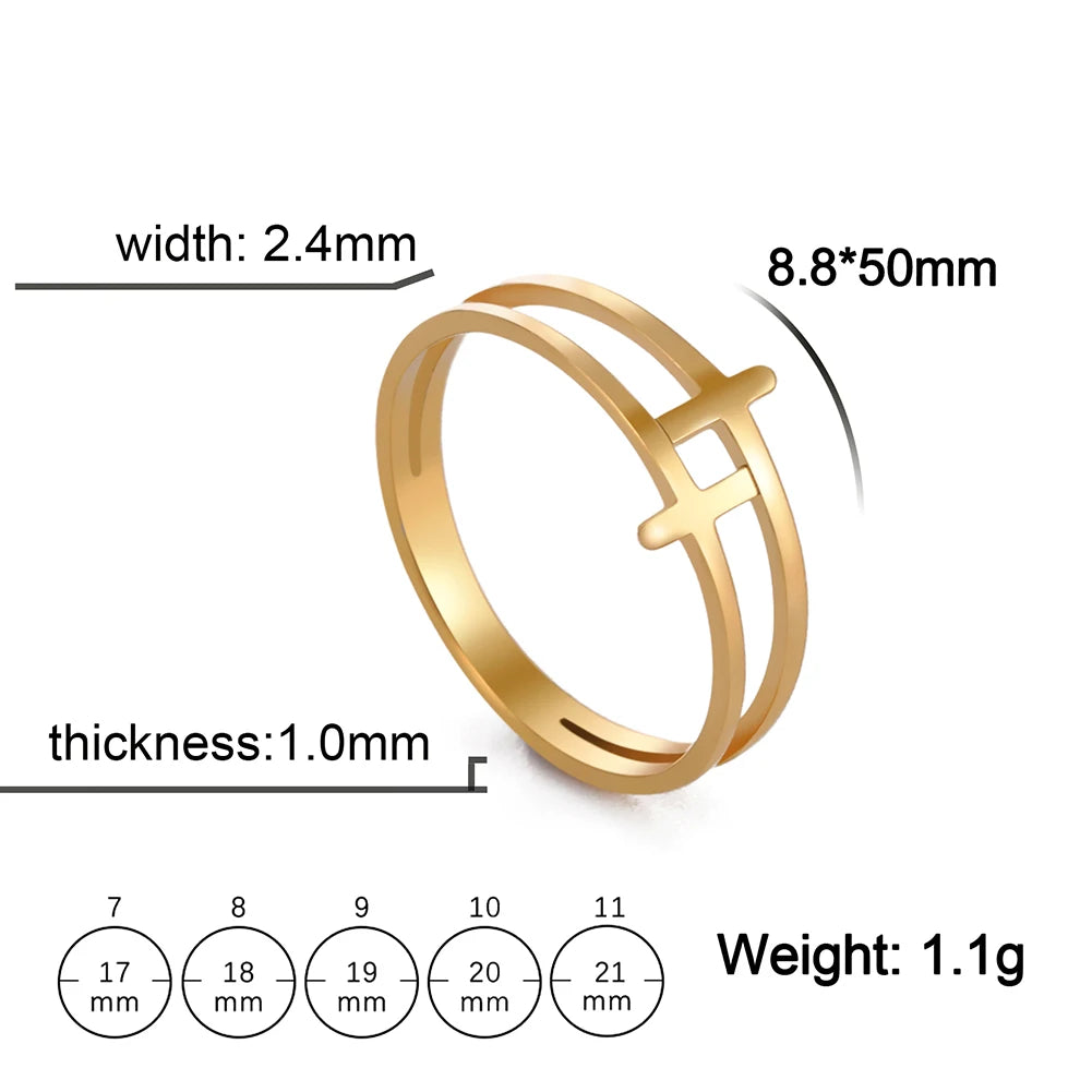 Gothic Cross Couple Rings