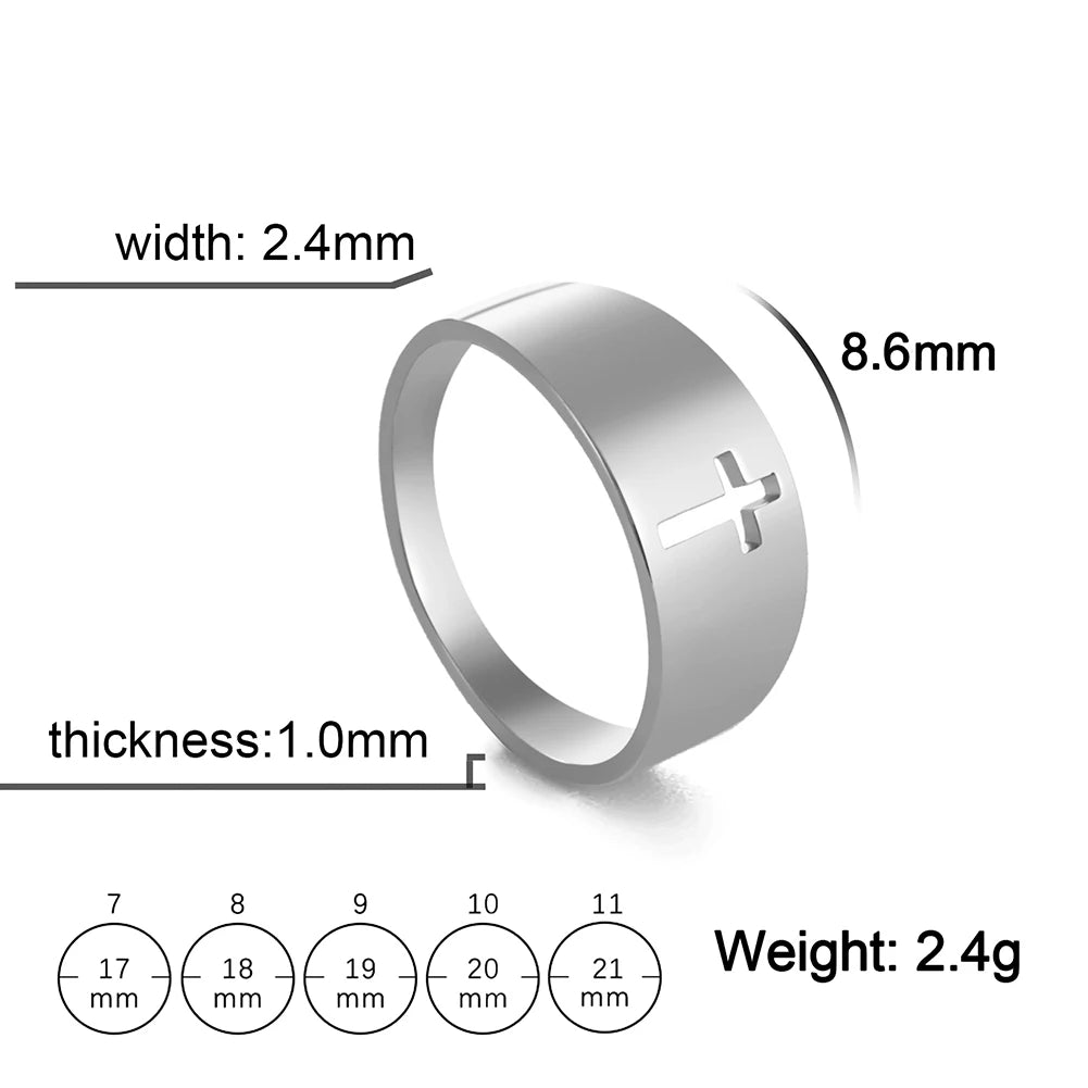 Gothic Cross Couple Rings