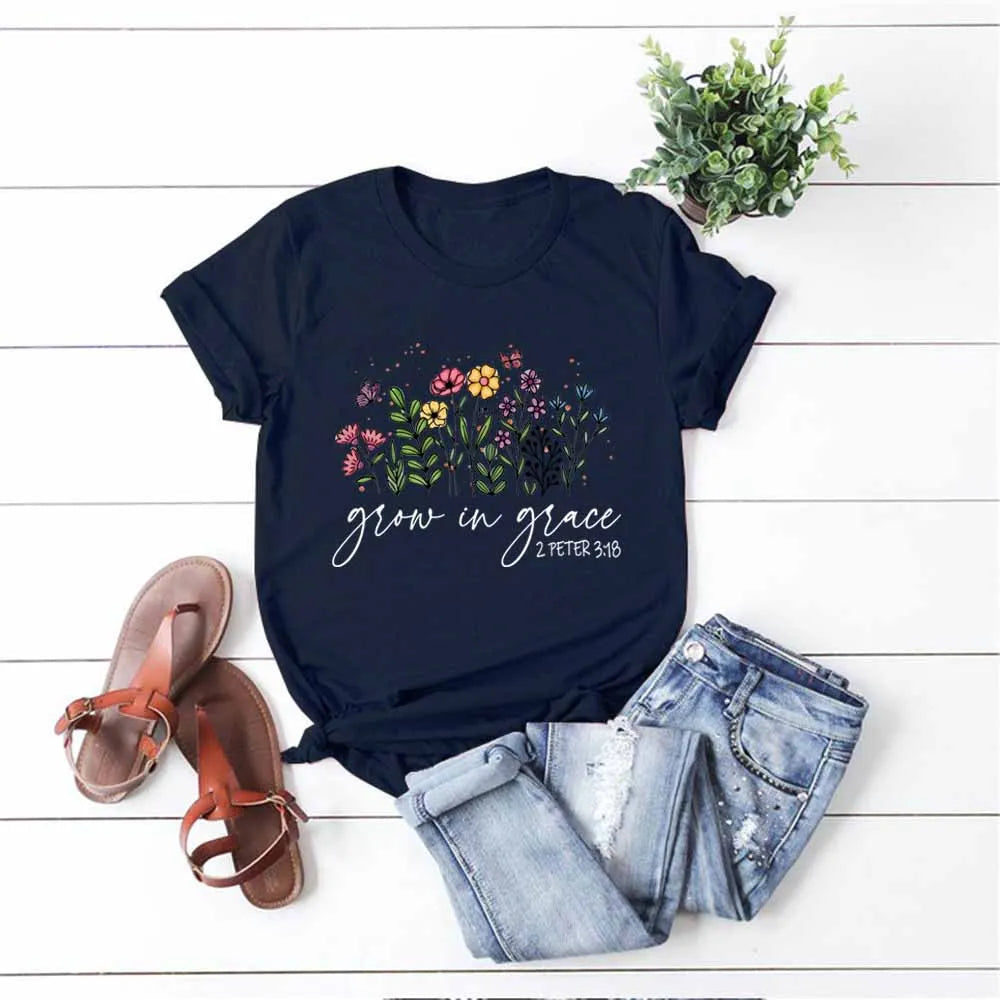 Grow in Grace 2 Peter 3:18 Bible Verse Shirt