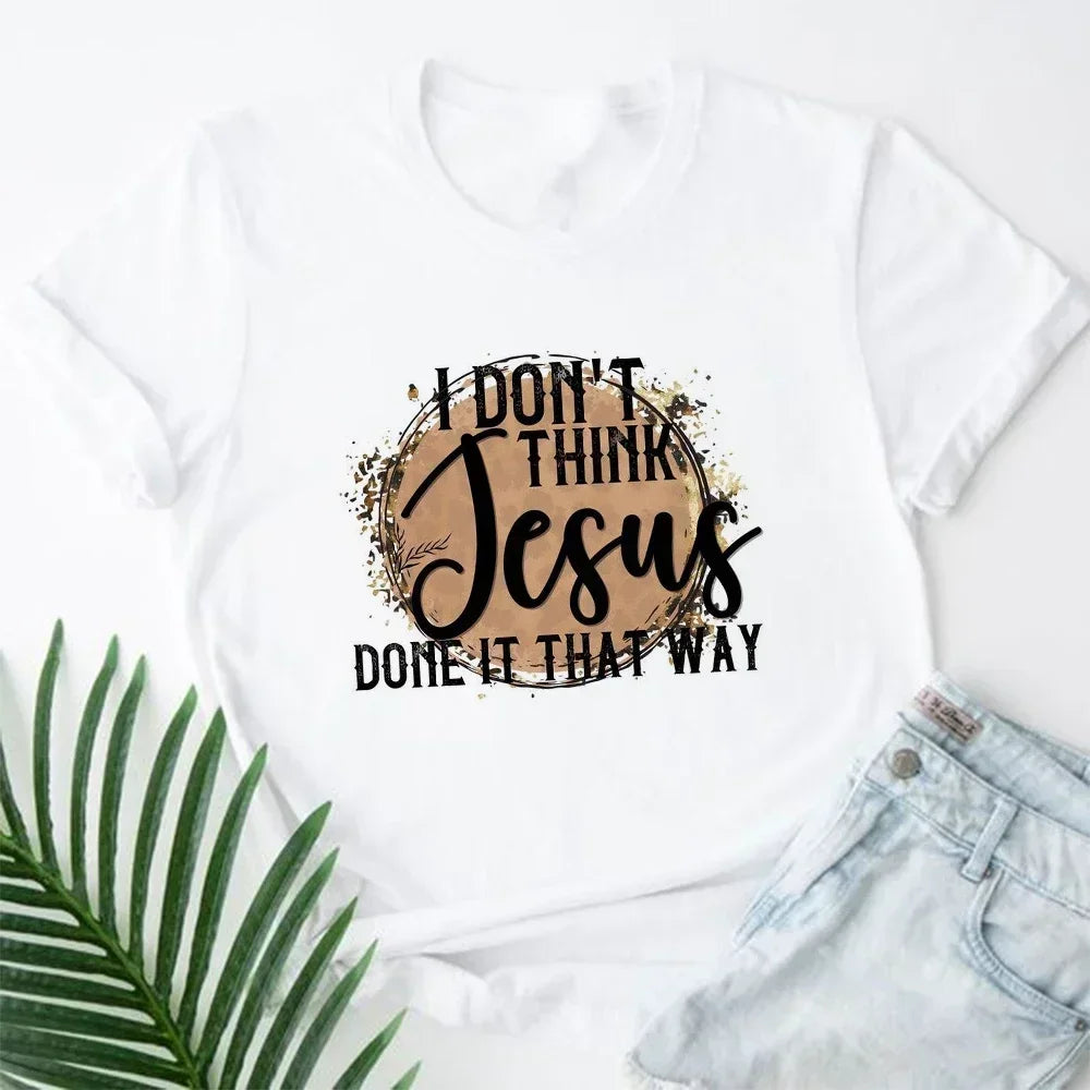 Jesus Is King Letter Print Women T-Shirt