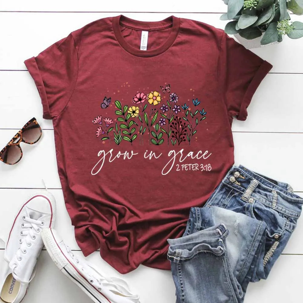 Grow in Grace 2 Peter 3:18 Bible Verse Shirt