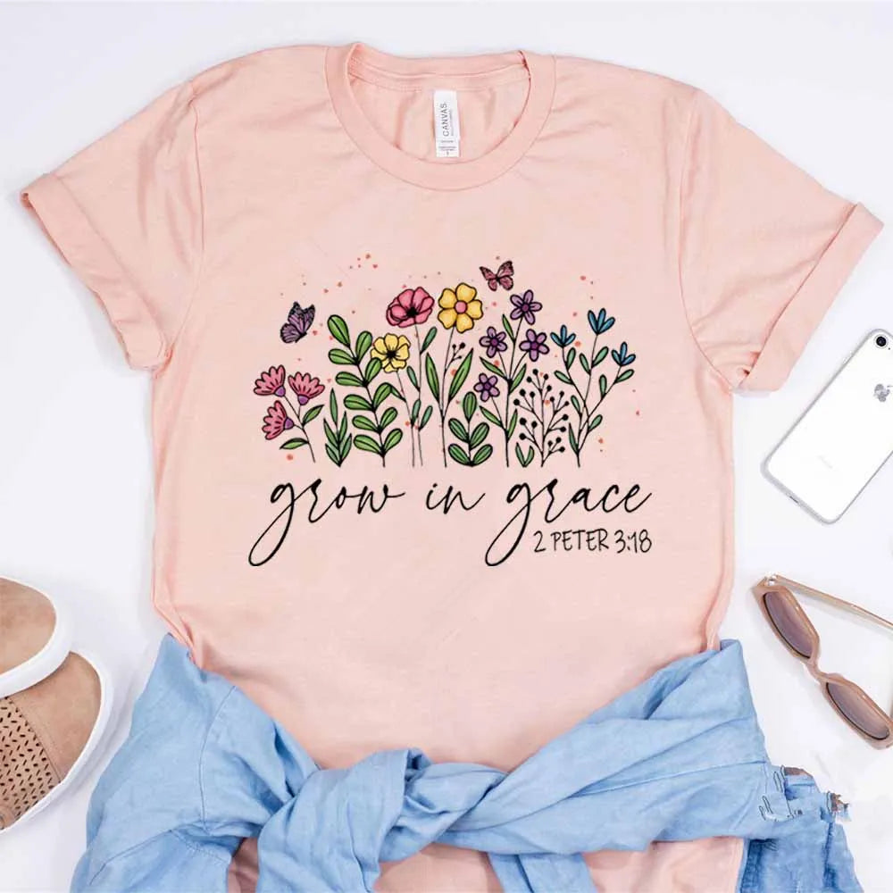 Grow in Grace 2 Peter 3:18 Bible Verse Shirt