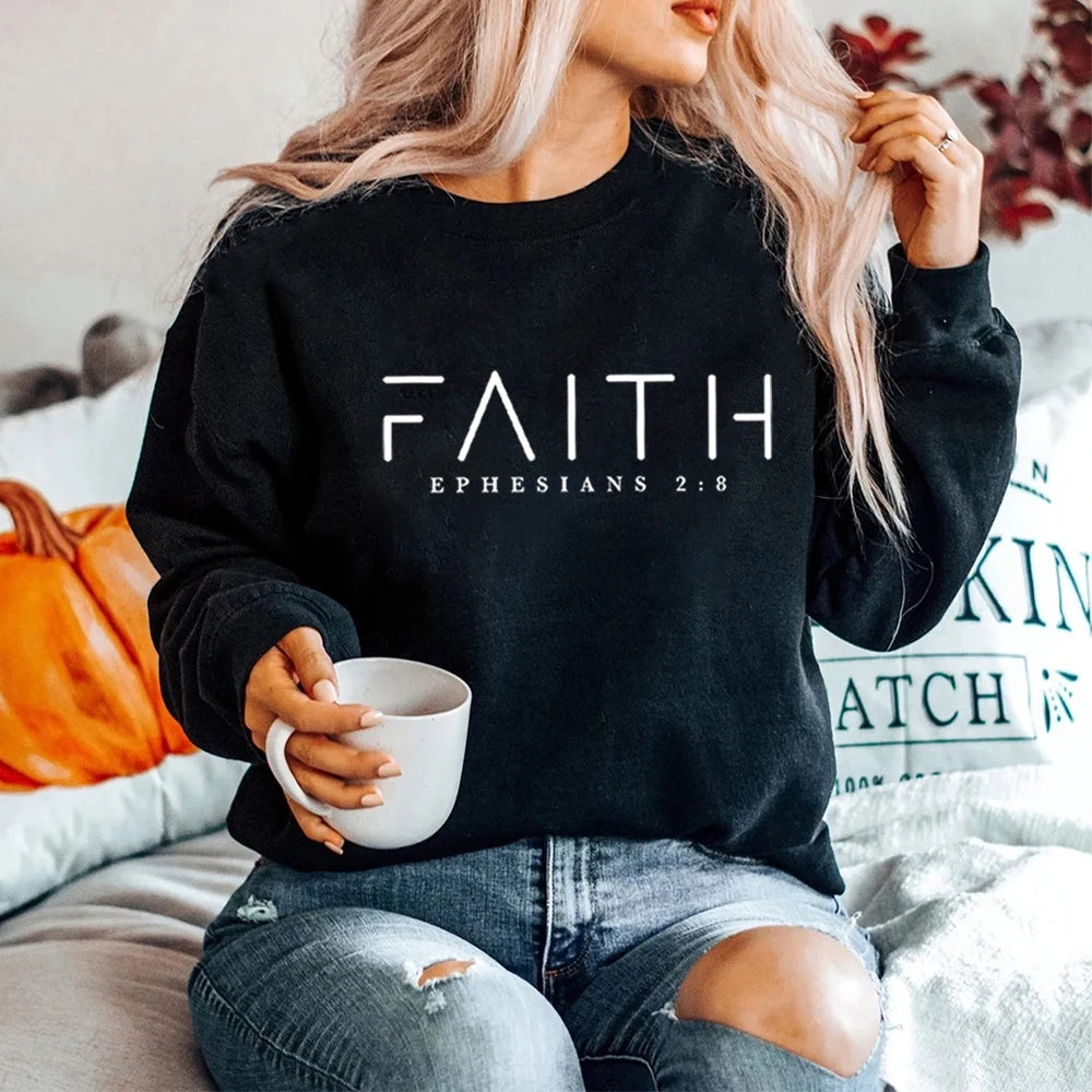 Trendy Faith Sweatshirt Bible Verse  Hoodie