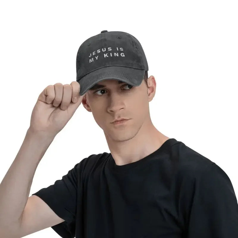 Cotton Jesus Is My King Baseball Cap
