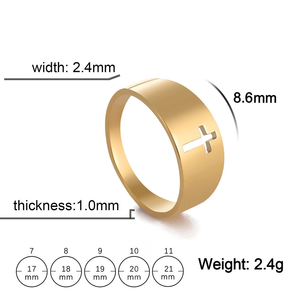 Gothic Cross Couple Rings