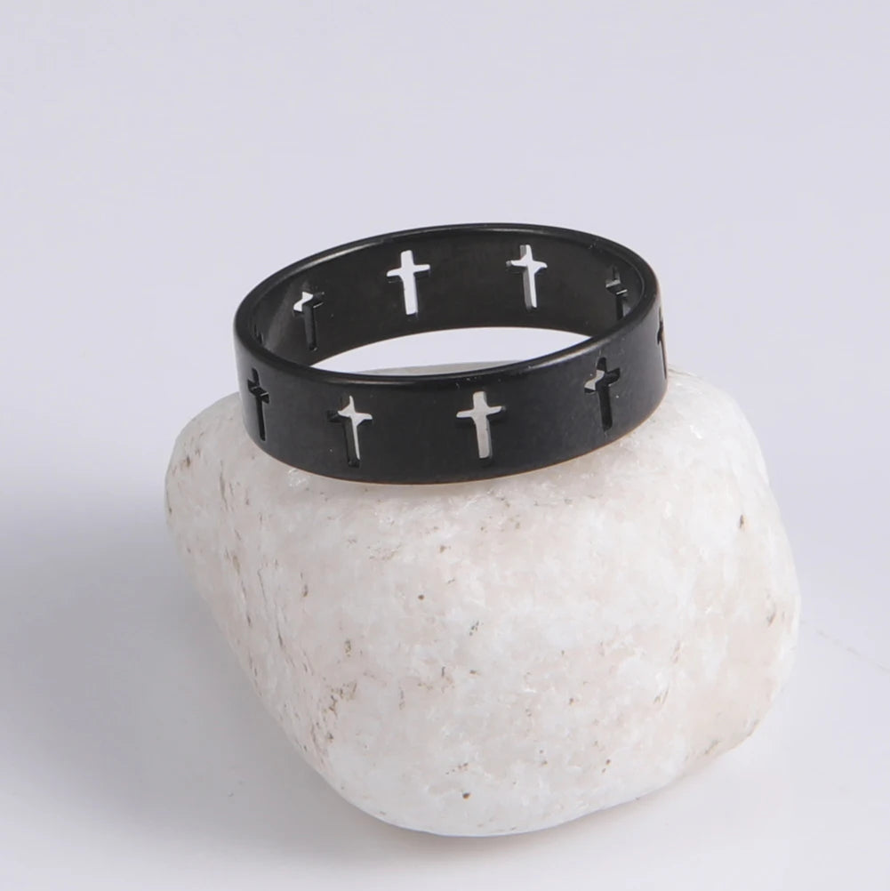 Gothic Cross Couple Rings