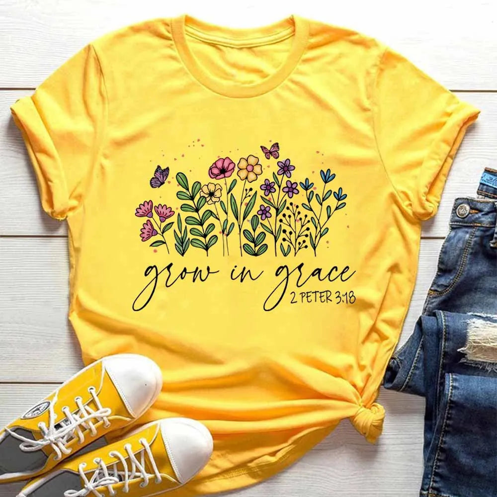 Grow in Grace 2 Peter 3:18 Bible Verse Shirt