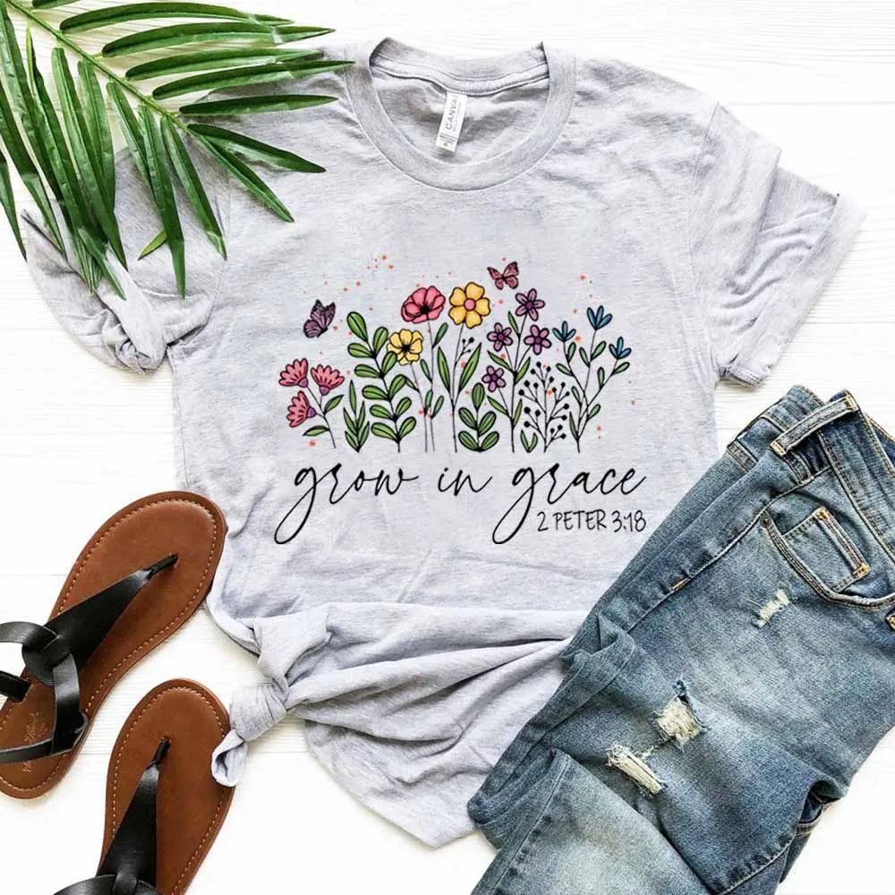 Grow in Grace 2 Peter 3:18 Bible Verse Shirt