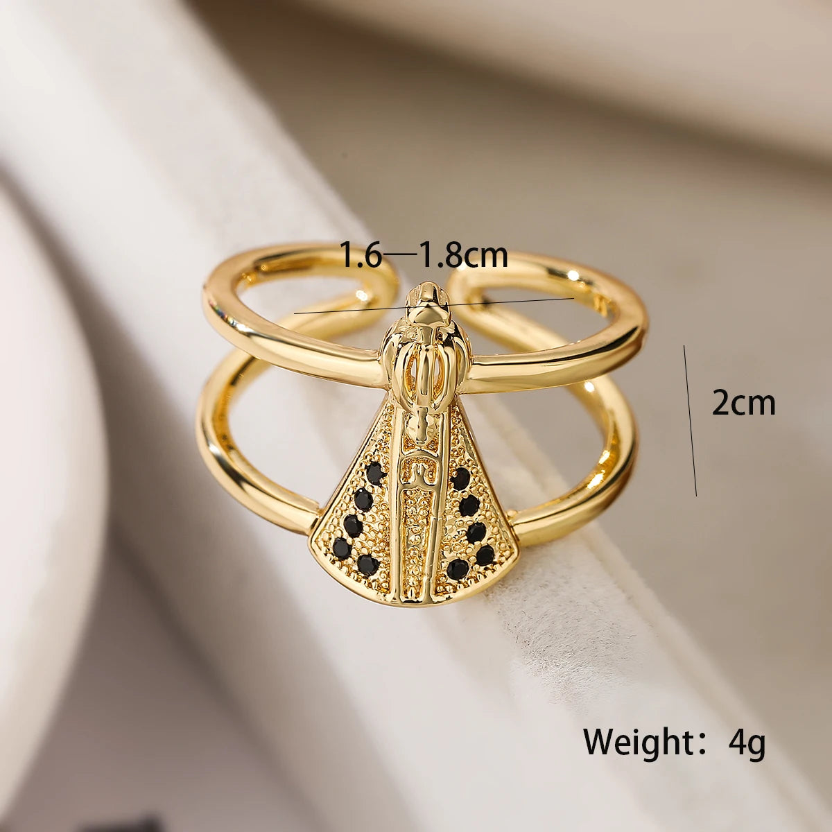 Vintage Virgin Mary Cubic Zirconia Adjustable Band Ring
