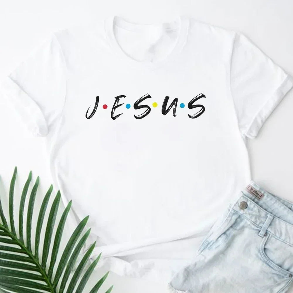 Jesus Is King Letter Print Women T-Shirt