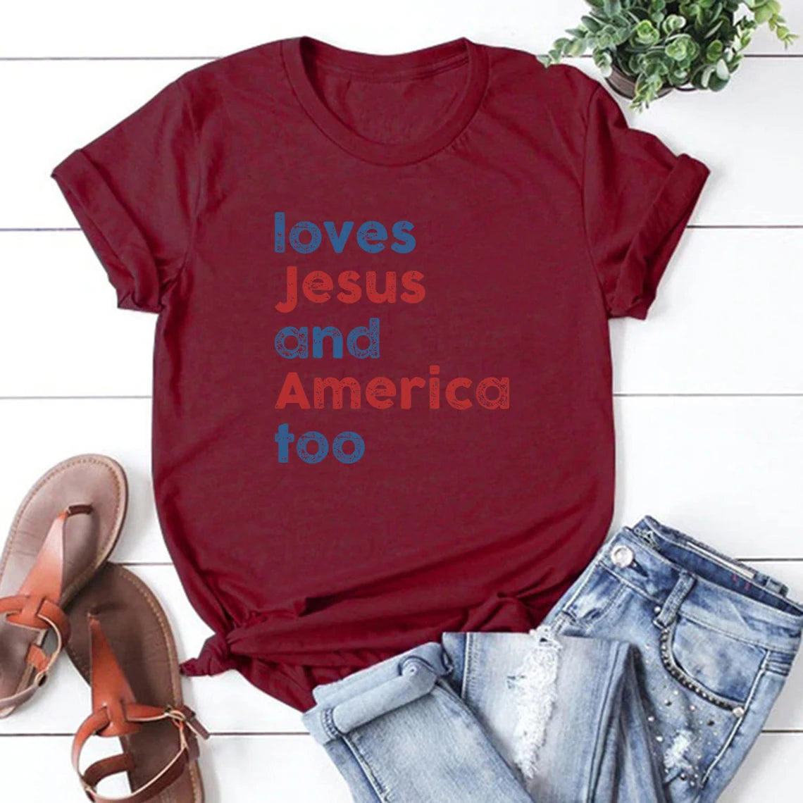 Loves Jesus & America Too T-Shirt