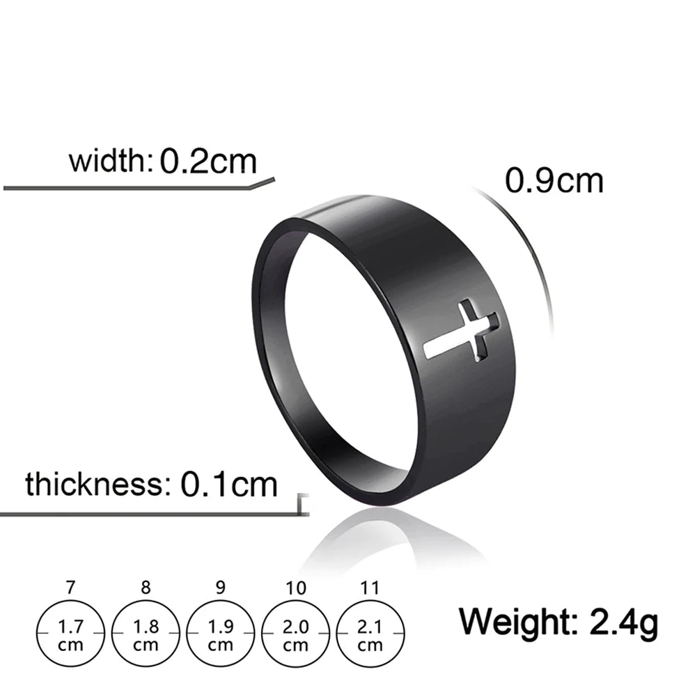 Gothic Cross Couple Rings