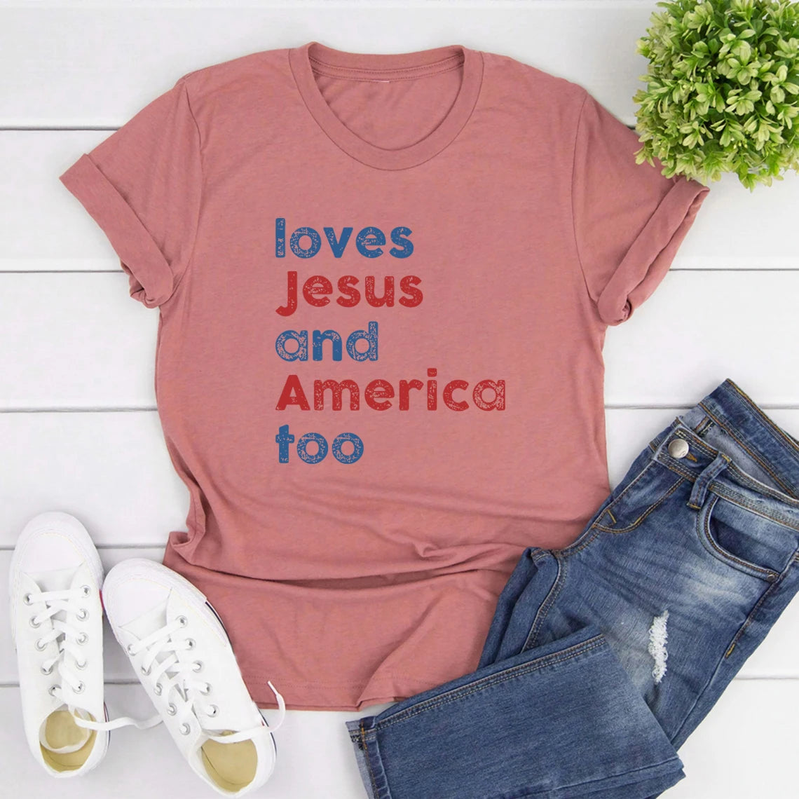Loves Jesus & America Too T-Shirt
