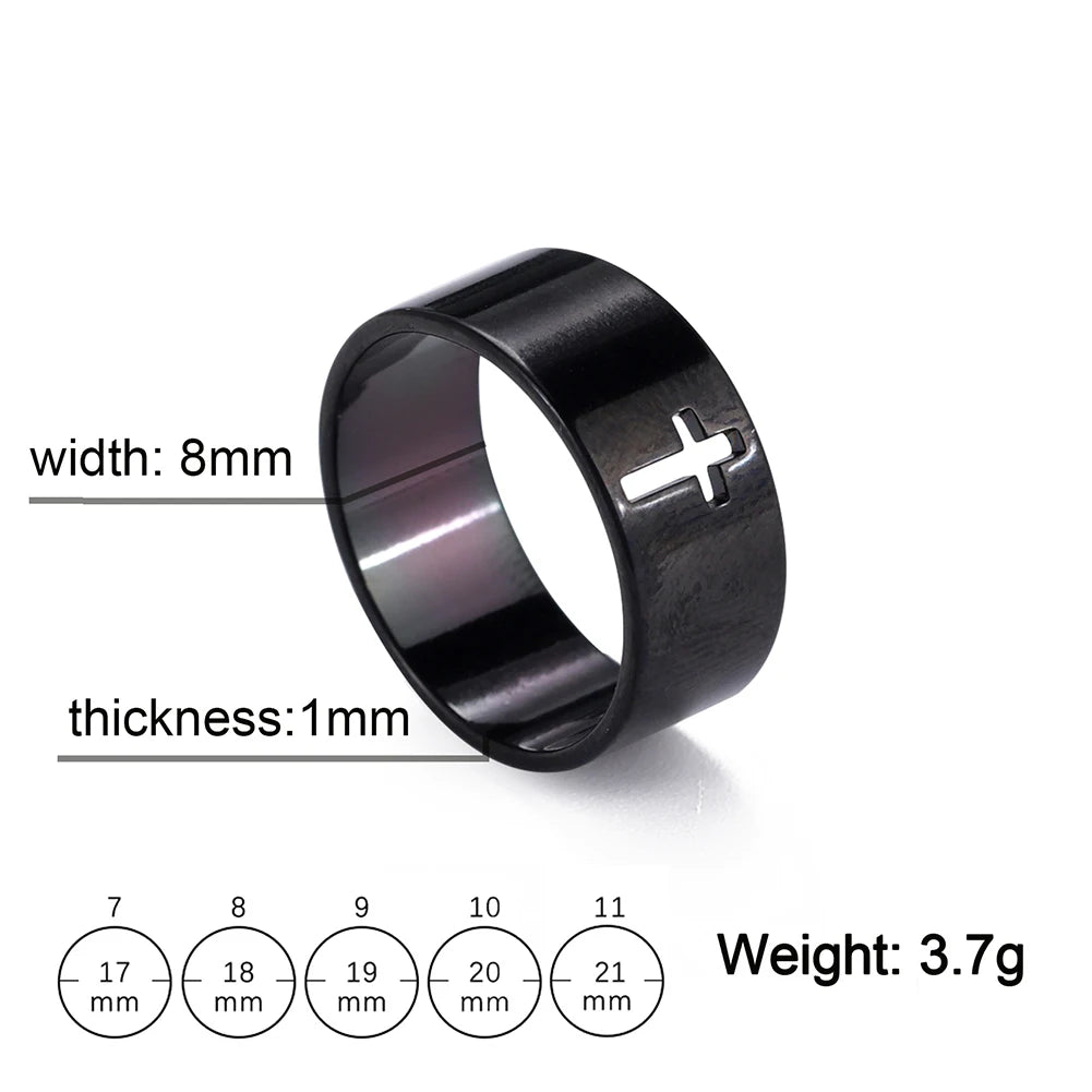 Gothic Cross Couple Rings