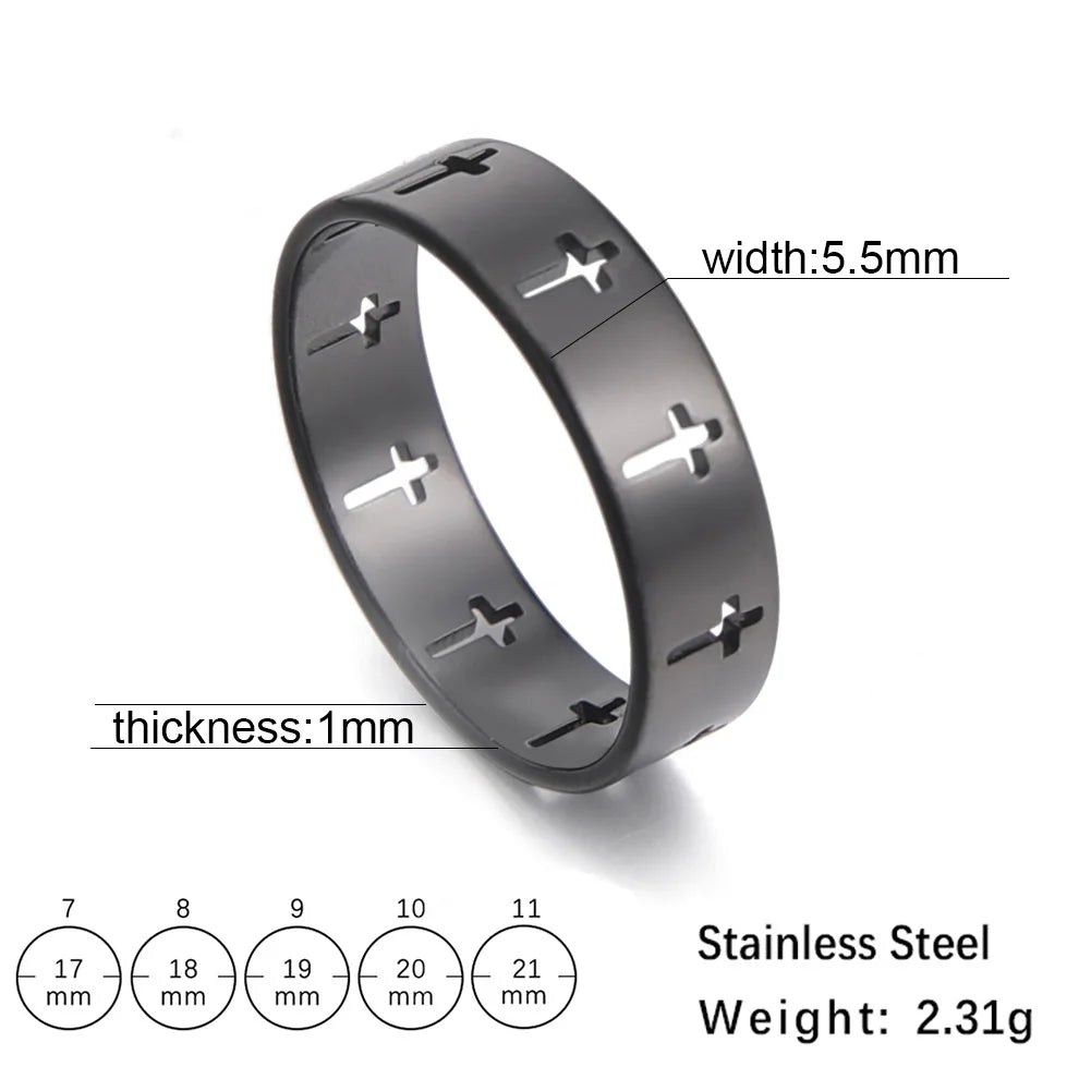 Gothic Cross Couple Rings